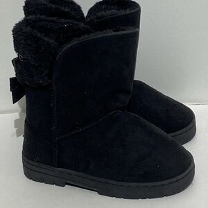 Bebe Girls Black Faux Fur Shearling Textile Slip On Winter Boots Size 12